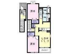 メロディ Bの間取り画像