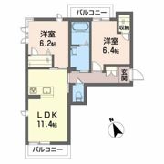 ベレオ西新浜 B棟の間取り画像