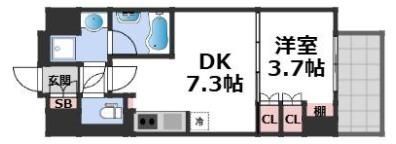 シティカレント天王寺アリーの間取り画像