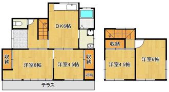 藤原テラスハウスBの間取り画像