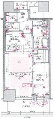 ジオタワー大阪十三の間取り画像