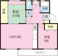 柏町団地15号棟404号室の間取り画像