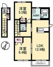 コーポ カノン A棟の間取り画像