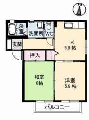 クレール五日市駅前 D棟の間取り画像