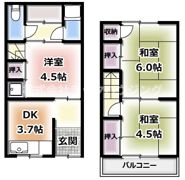 江瀬美町2階建貸家の間取り画像