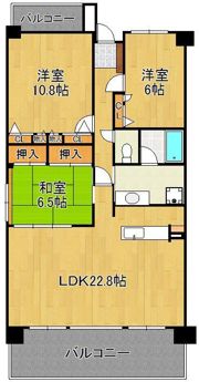 ポレスターメガシティ小倉ウエストガーデン 1301号室の間取り画像