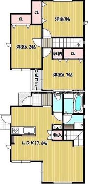 ラルーチェ竜川7号の間取り画像