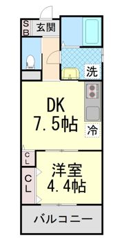 ASOSION甲南山手の間取り画像