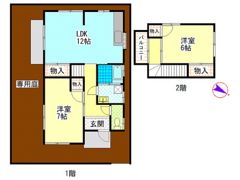 水田貸家 2の間取り画像