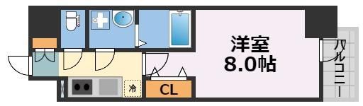 MELDIA CREST TAPP NAMBA-WESTの間取り画像