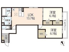 D-room中筋Ⅱの間取り画像