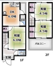 葛原新町堂前貸家の間取り画像