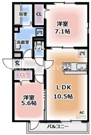 シャン・ド・フルールA棟の間取り画像