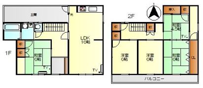 阿賀中央6丁目9番16戸建の間取り画像