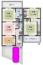 野里町貸家の間取り画像