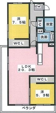 ホワイトキャッスル植田Ⅱの間取り画像