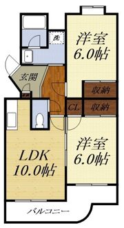 遠鉄ハイツ西ヶ崎Fの間取り画像