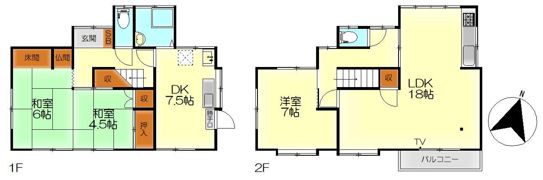 宮原戸建Ⅰの間取り画像