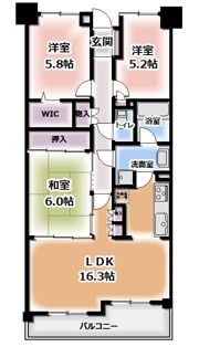 オークヒルズ香里三番館の間取り画像