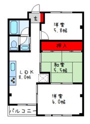 泉ヶ丘第三コーポラスの間取り画像