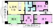 ライオンズマンション道後姫塚第2の間取り画像