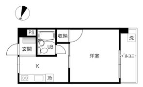 山一ハイツの間取り画像
