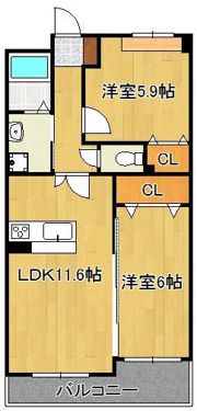 メディアパークIIIコクラの間取り画像
