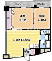 香里コーポ百合の間取り画像