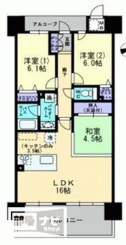 アルファパーク栗林駅南の間取り画像
