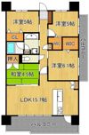 グランドパレス黒崎ランドマークス 1101・1510号室の間取り画像