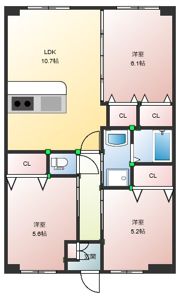 サンハイツアイタウン天辰B棟の間取り画像