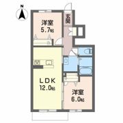 フルールカズン A棟の間取り画像