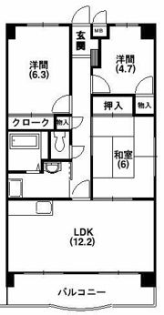 ビューハイツクラタ2の間取り画像