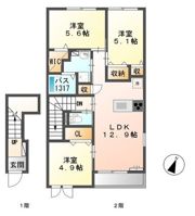 メルヴェユーイーグルⅢの間取り画像