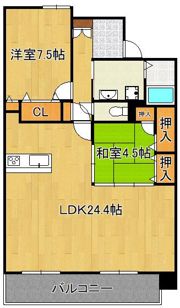 グランドパレスロイヤルコート大手町 415号室の間取り画像
