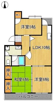 ハイランドマンション千代ヶ崎の間取り画像