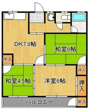 ケイズプレイス中の原4棟の間取り画像
