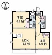 パインテイル B棟の間取り画像