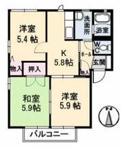 ディアス田の口 A棟の間取り画像
