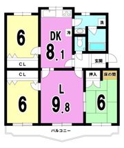 本地ヶ原住宅5号棟の間取り画像