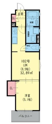 クリエオーレ田井町の間取り画像