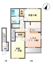 アシューレ五郎丸Aの間取り画像