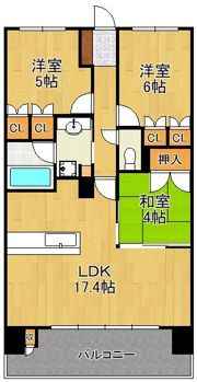 リビオ桃園パークフォーレスト 1005号室の間取り画像
