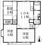サンビレッジ青江 Bの間取り画像