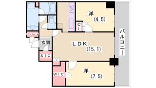 ザ・パークハウス神戸ハーバーランドタワーの間取り画像