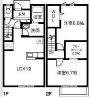 Plussum Court田代町Aの間取り画像