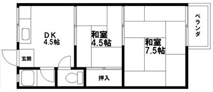 リバティーアパートの間取り画像