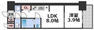 プレサンス堺筋本町エグゼブランの間取り画像