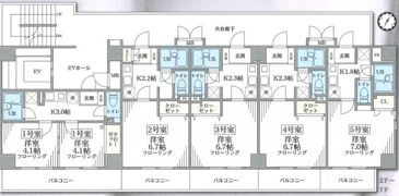 エクセレントアフィー横浜橋の間取り画像