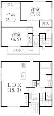 大平台戸建て新築1棟の間取り画像